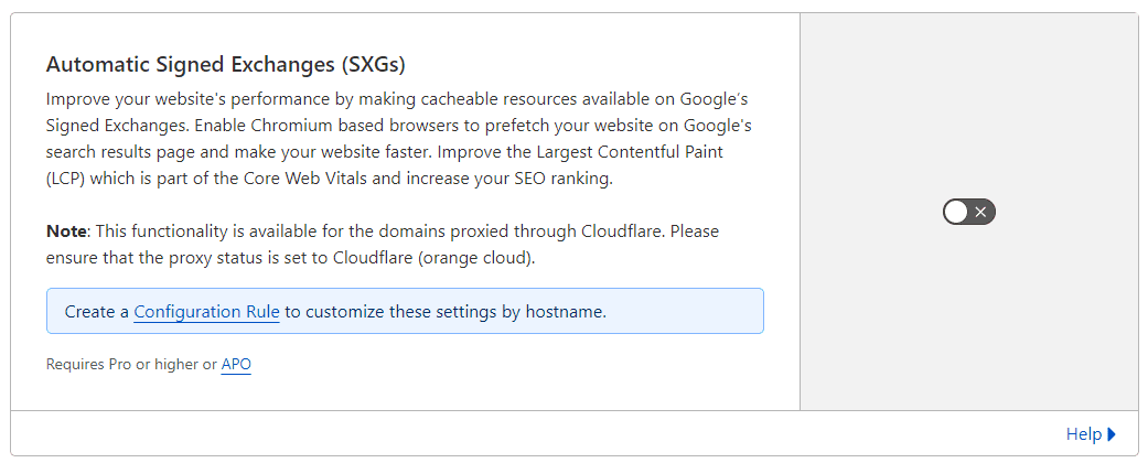 Automatic Signed Exchanges Cloudflare Configuration