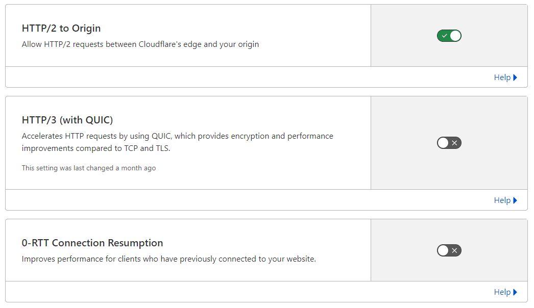 Network settings