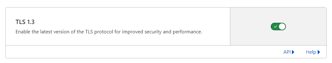 TLS Configuration Cloudflare TLS 1.3